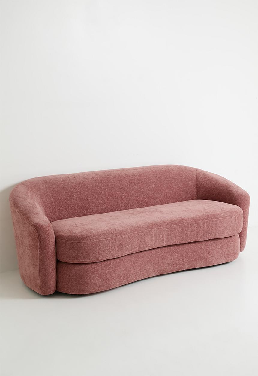 Sixth Floor - Annie Curved 3 Seater Sofa - Blush