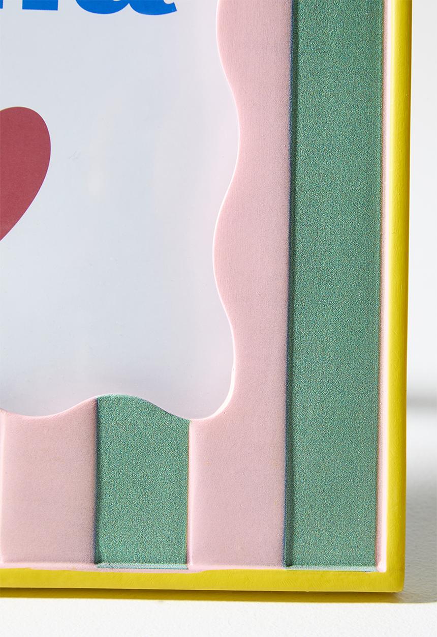 Sixth Floor - Stripes Photo Frame - Green & Pink