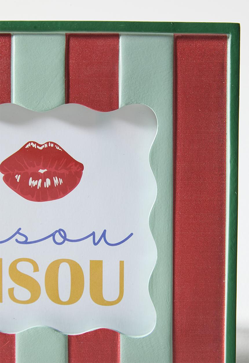 Sixth Floor - Stripes Photo Frame - Red & Sage