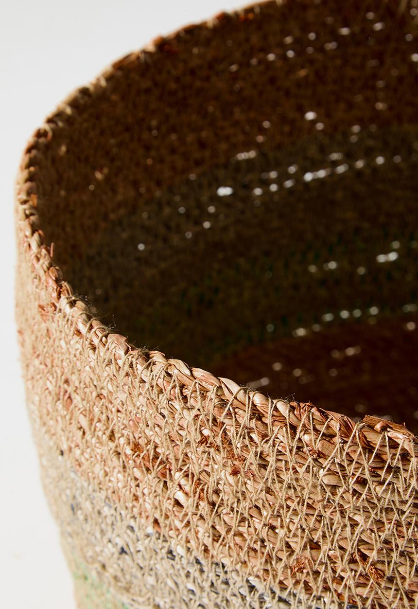 Sixth Floor - Seagrass Storage Basket Set 2 - Natural & Green