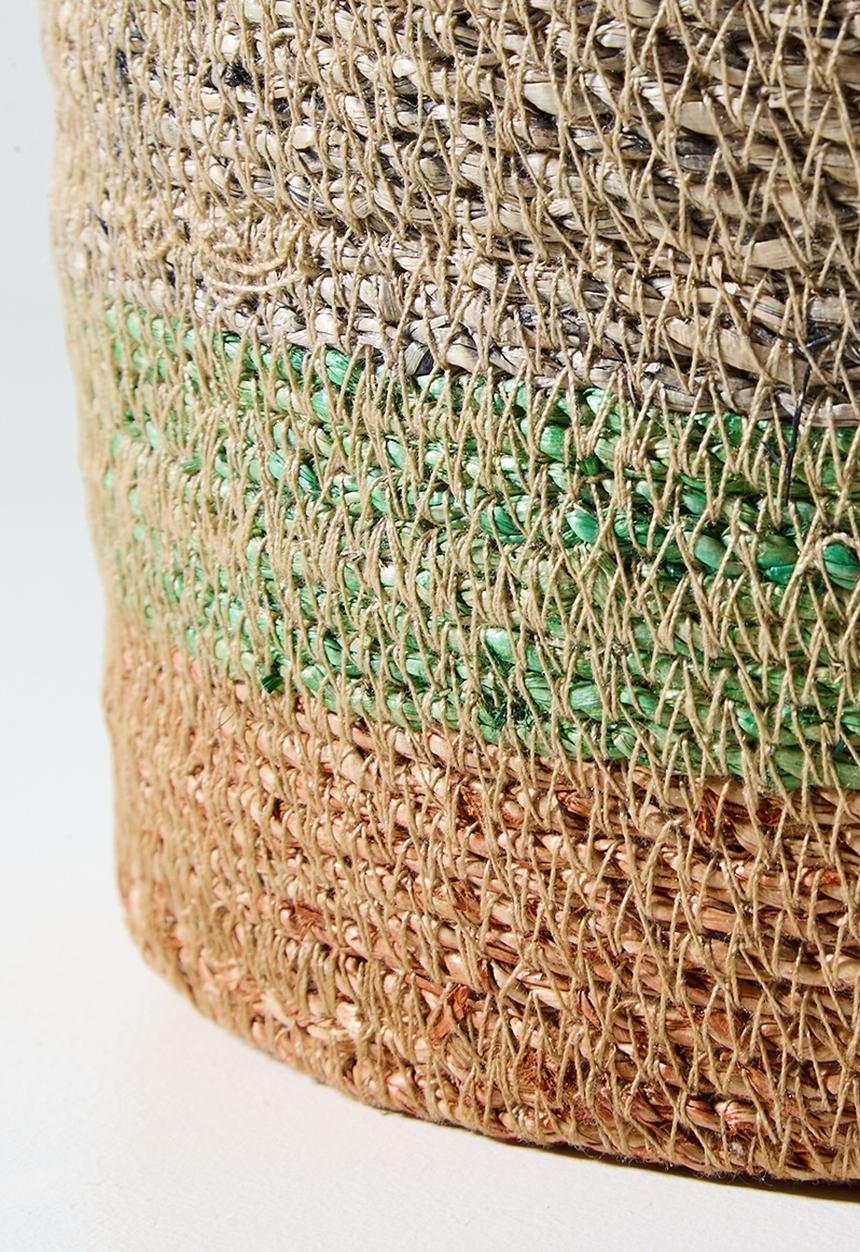 Sixth Floor - Seagrass Storage Basket Set 2 - Natural & Green