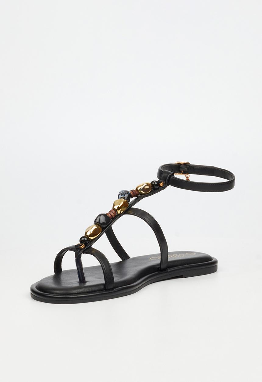 Miss Black - Kali 6 beaded strappy sandal - black