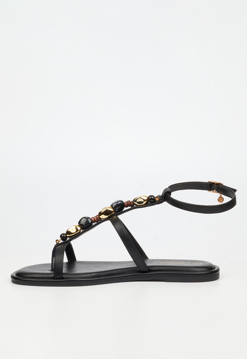 Miss Black - Kali 6 beaded strappy sandal - black