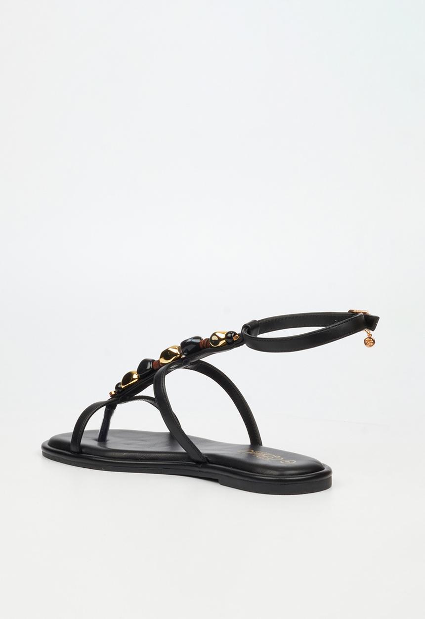 Miss Black - Kali 6 beaded strappy sandal - black