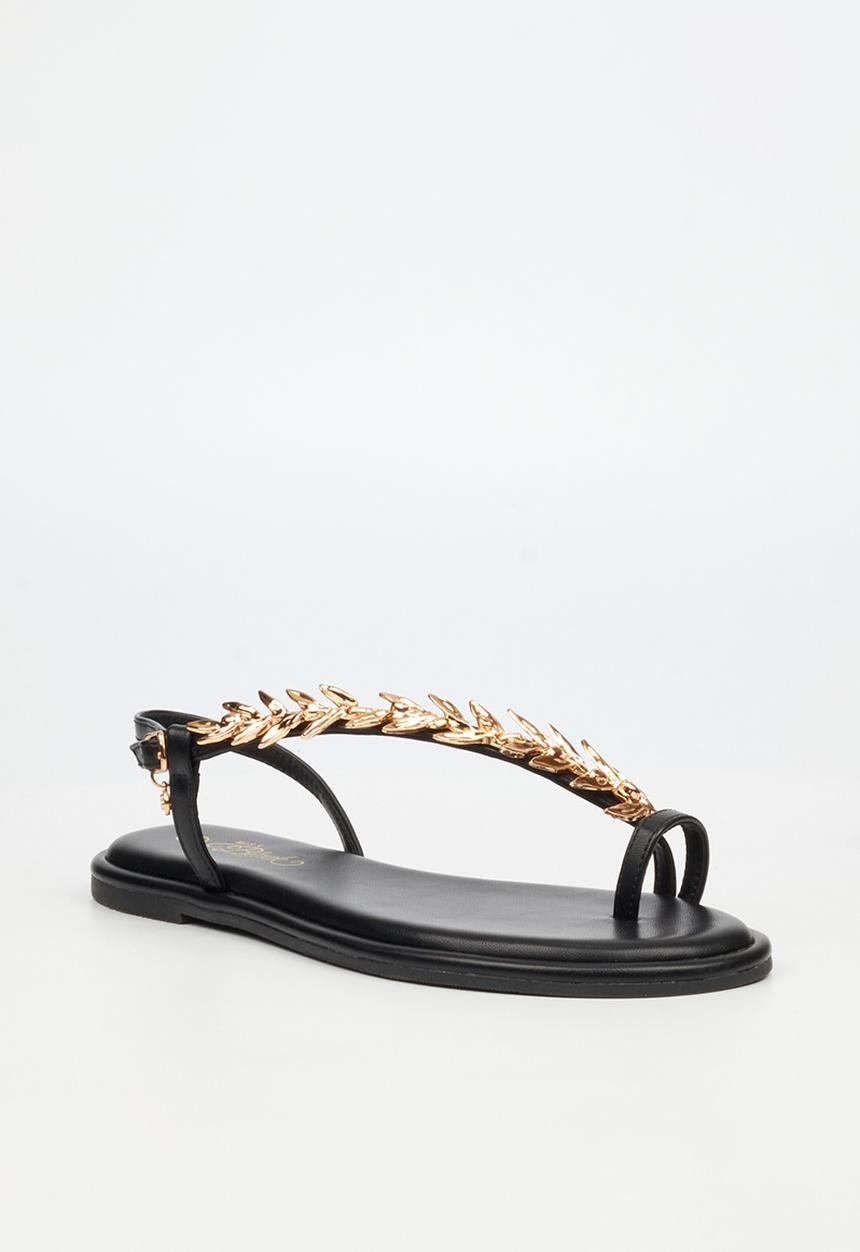Miss Black - Kali 10 leaf trim sandal - black