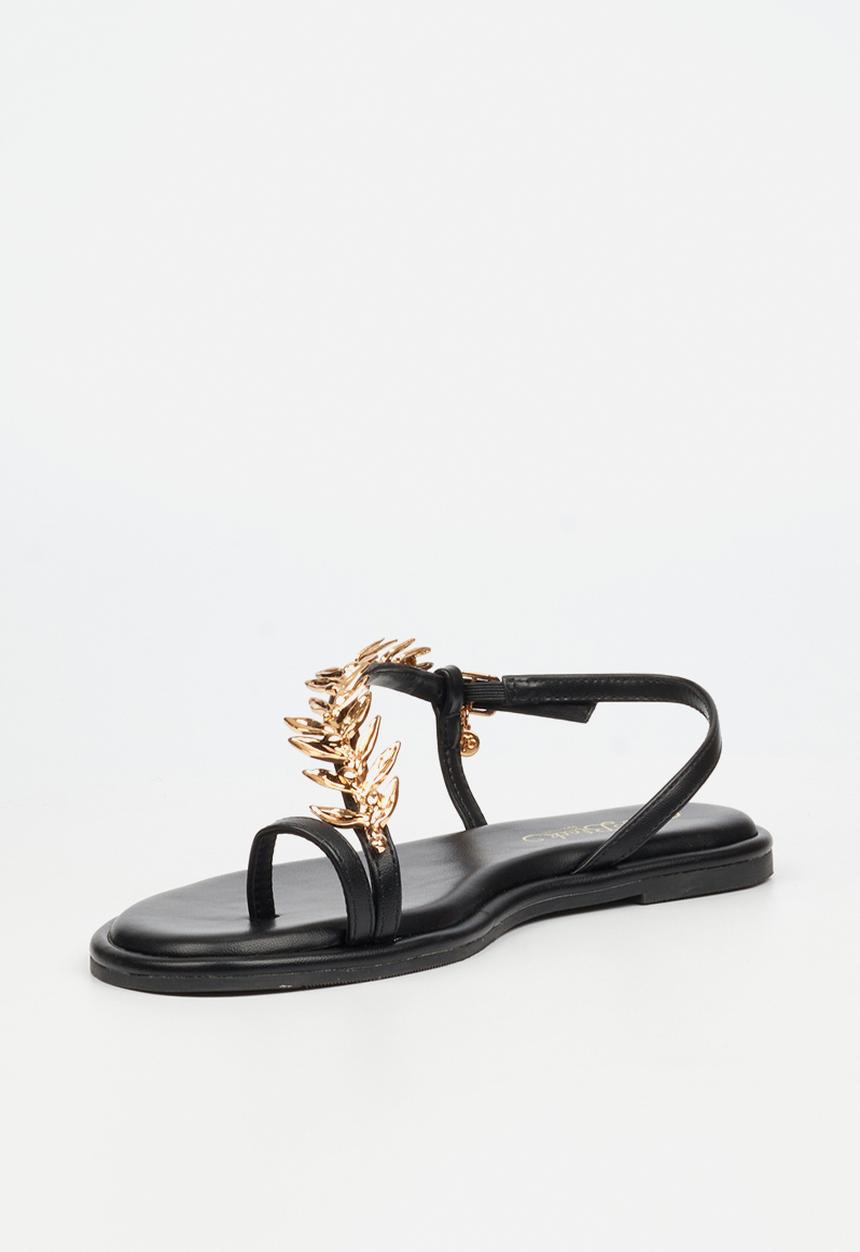 Miss Black - Kali 10 leaf trim sandal - black