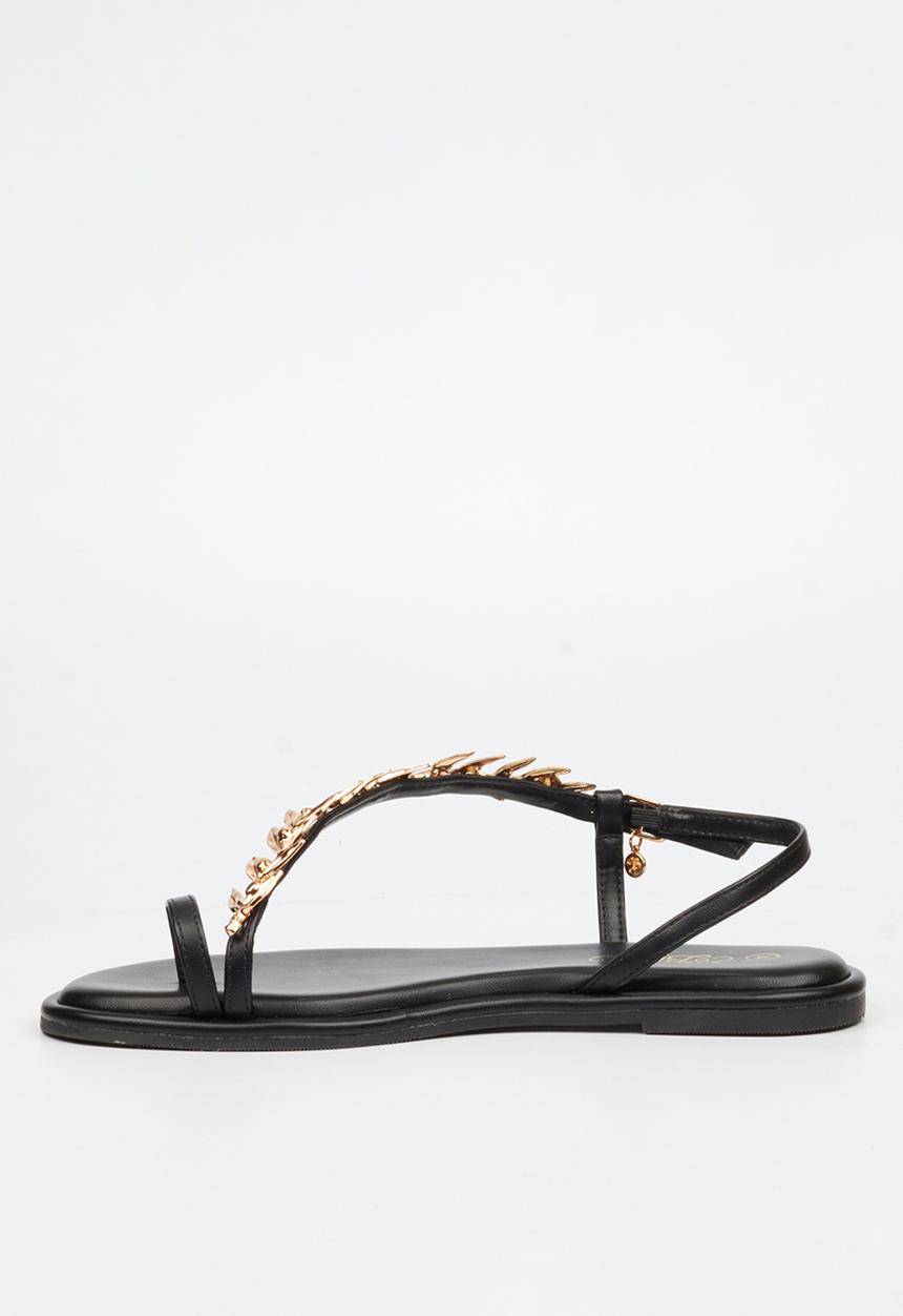 Miss Black - Kali 10 leaf trim sandal - black