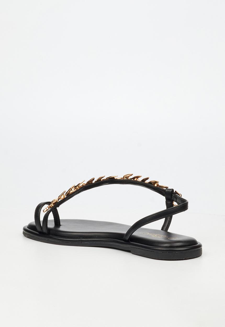 Miss Black - Kali 10 leaf trim sandal - black