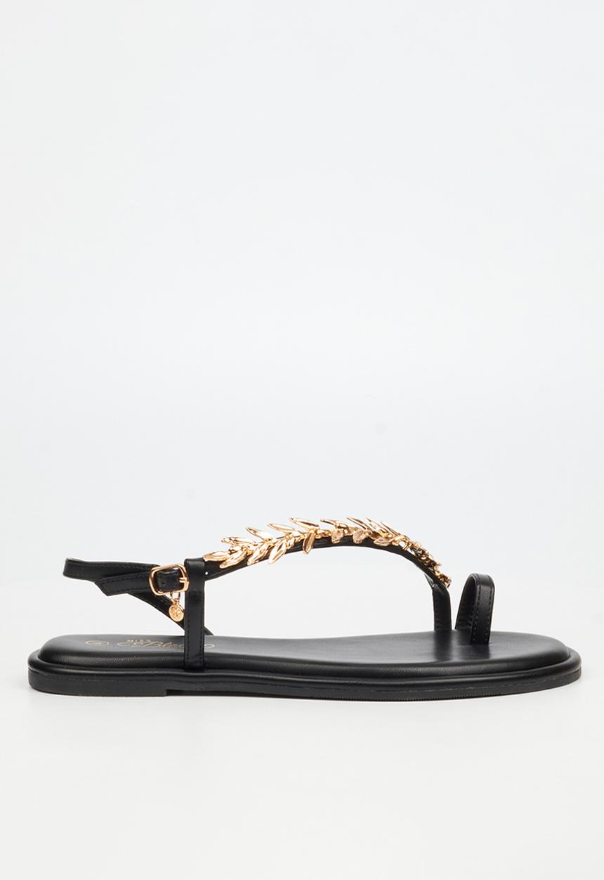 Miss Black - Kali 10 leaf trim sandal - black