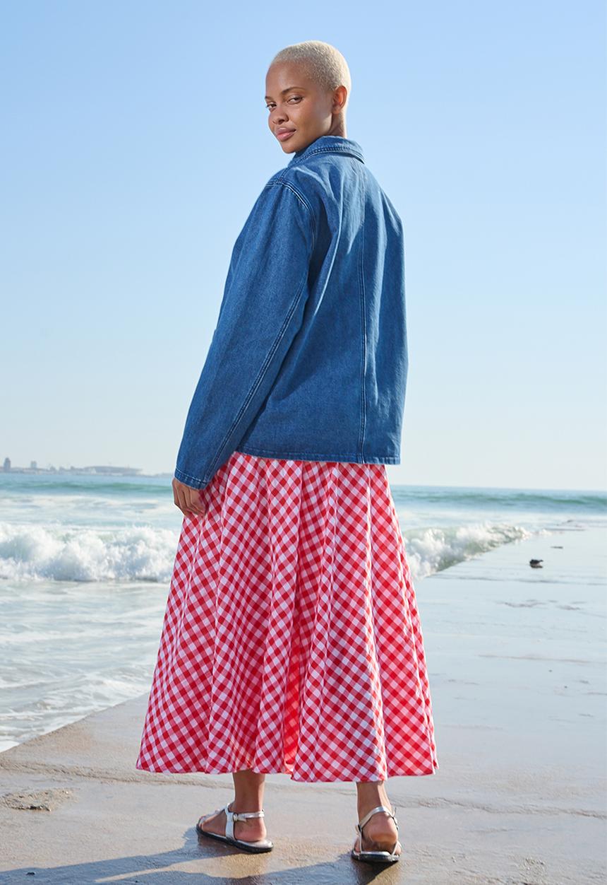 Me&B - Mandarin Denim Jacket - Blue