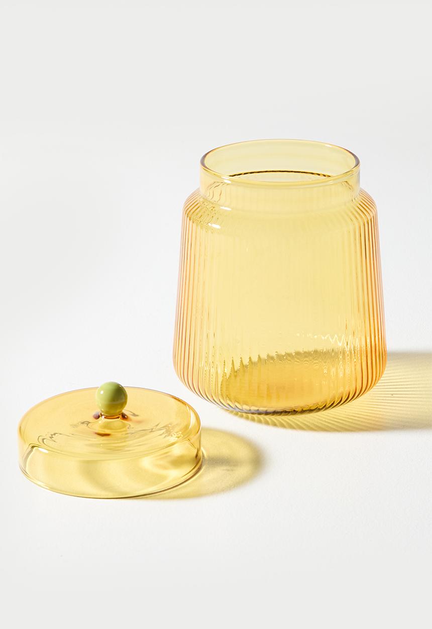 Sixth Floor - Glass Storage Jar Amber Medium