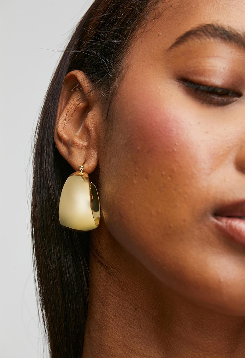 Tessa Design - Posy Wide Hoop Earrings - Gold