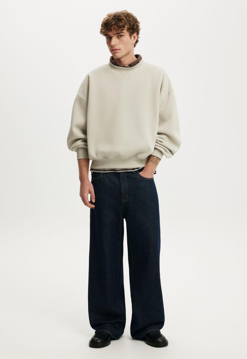 Cotton On - Relaxed Crew Sweater - Stone