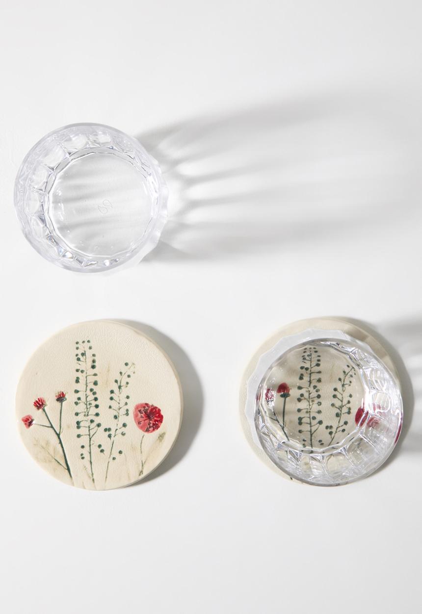 Sixth Floor - Coaster Field Flower Set 4 - neutral