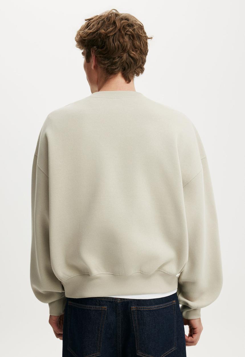 Cotton On - Relaxed Crew Sweater - Stone