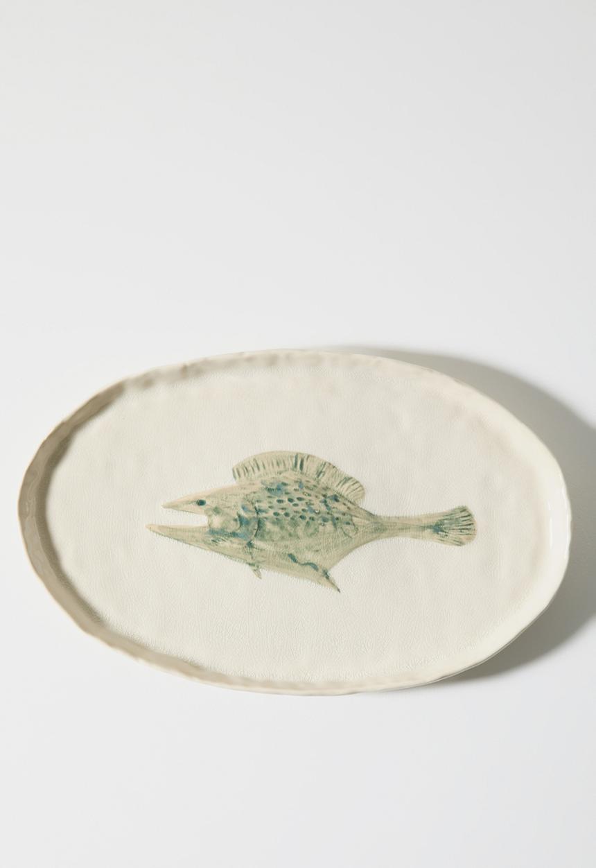 Sixth Floor - Stoneware Fish Platter - Natural