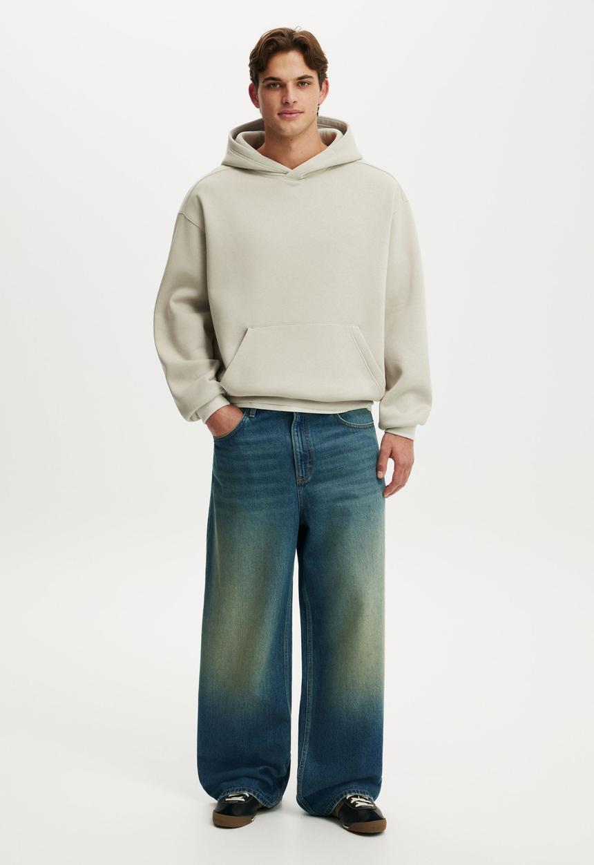 Cotton On - Box Fit Hoodie - Stone