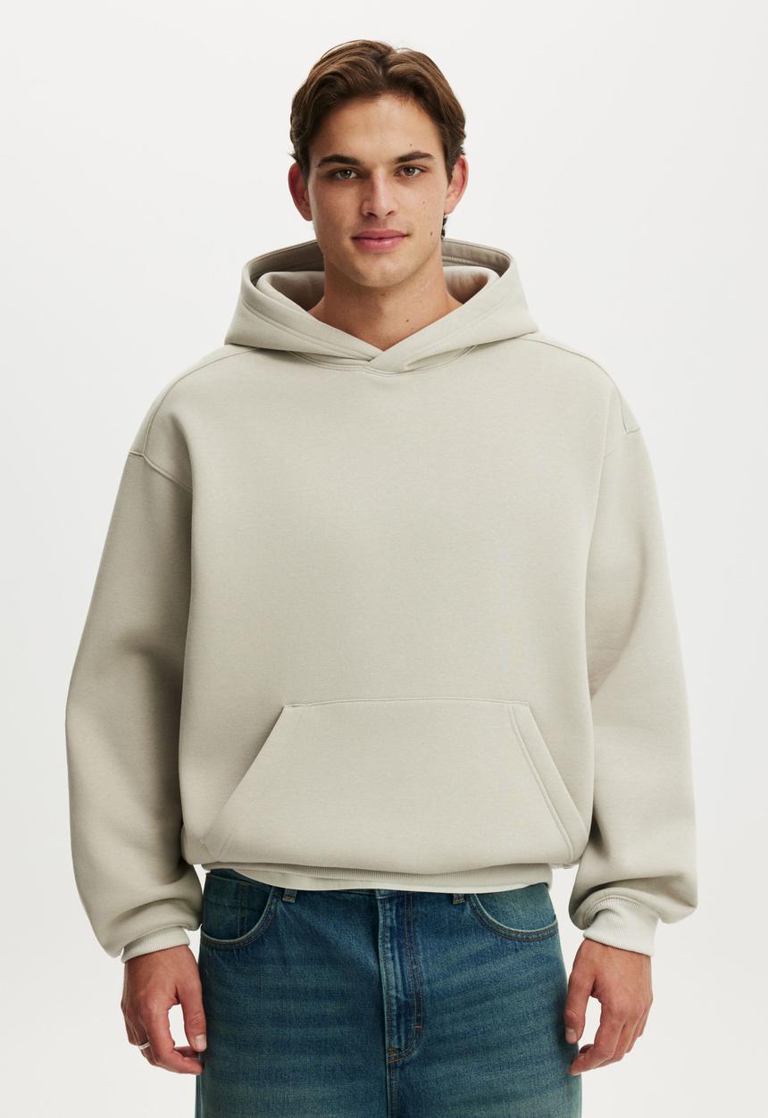 Cotton On - Box Fit Hoodie - Stone