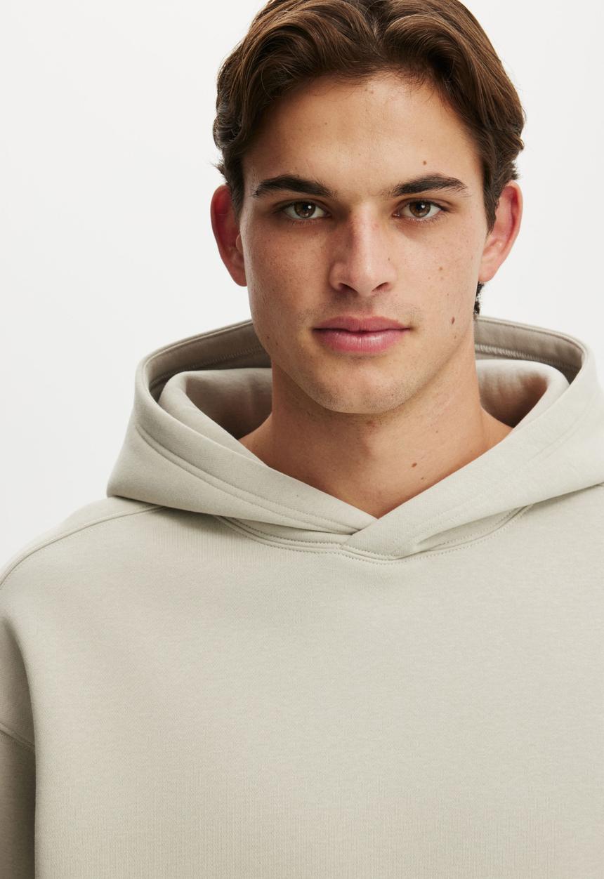Cotton On - Box Fit Hoodie - Stone