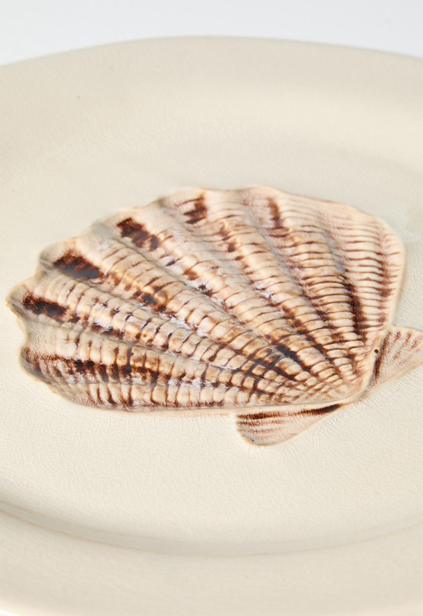 Sixth Floor - Stoneware Shell Serving Plate - Natural