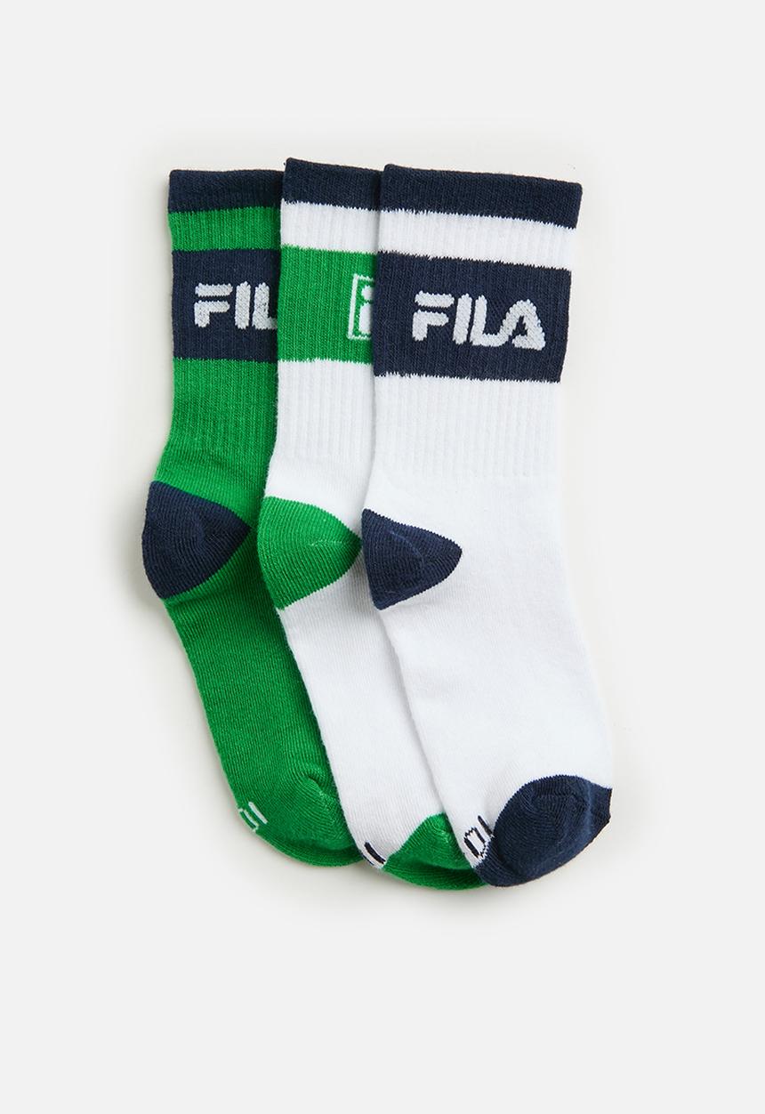 FILA - Jimmy Tube Sock - Bright Green/ White/White