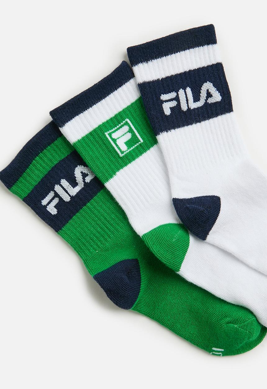 FILA - Jimmy Tube Sock - Bright Green/ White/White