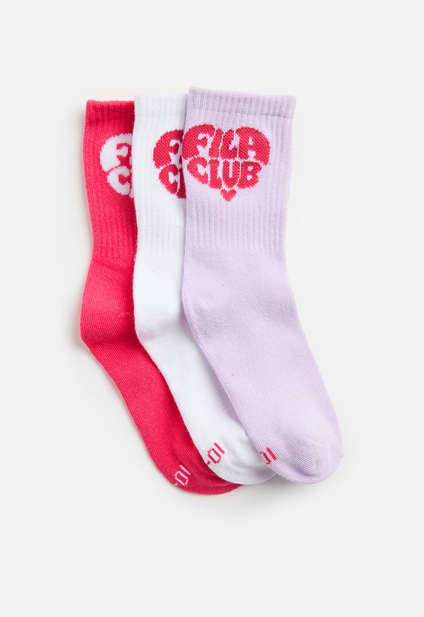 FILA - Fila Club Tube Sock - Rouge Red/ White/ Lavender