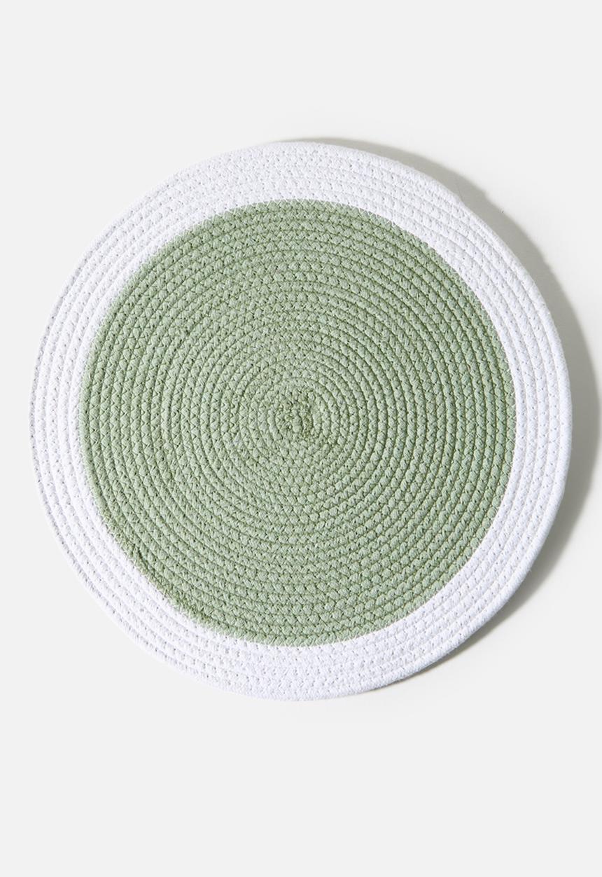 Sixth Floor - Cotton Boarder Placemats Set 4 - Turquoise