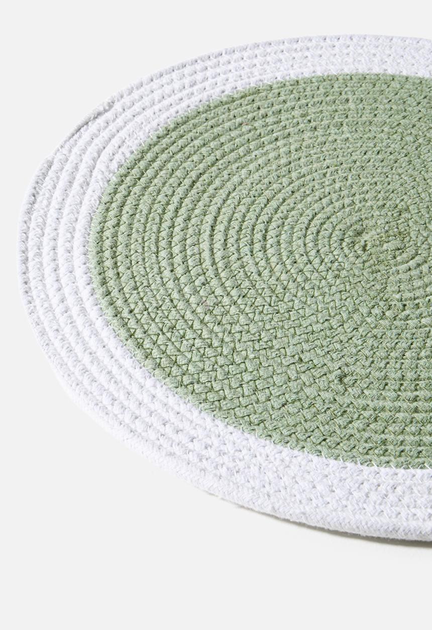 Sixth Floor - Cotton Boarder Placemats Set 4 - Turquoise