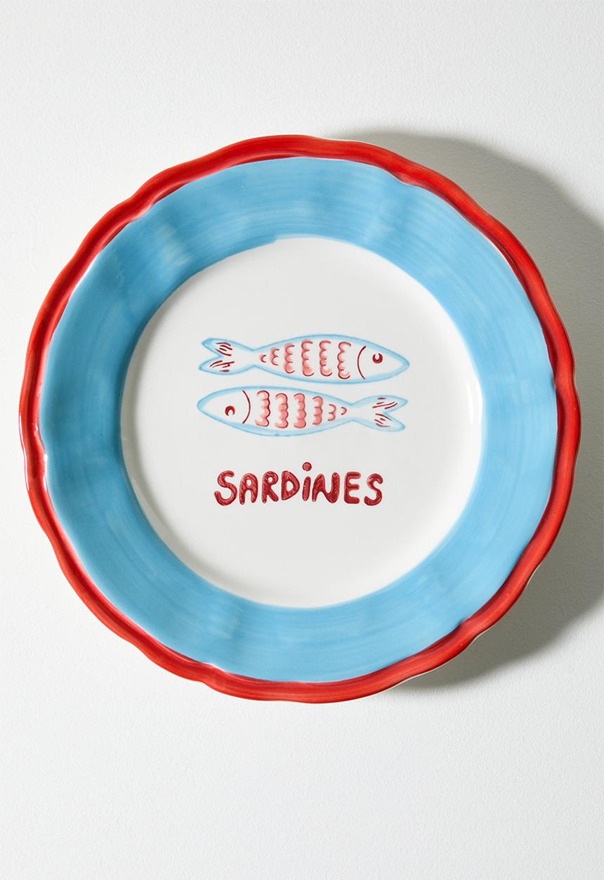 Sixth Floor - Stoneware Sardines Serving Plate - Multi