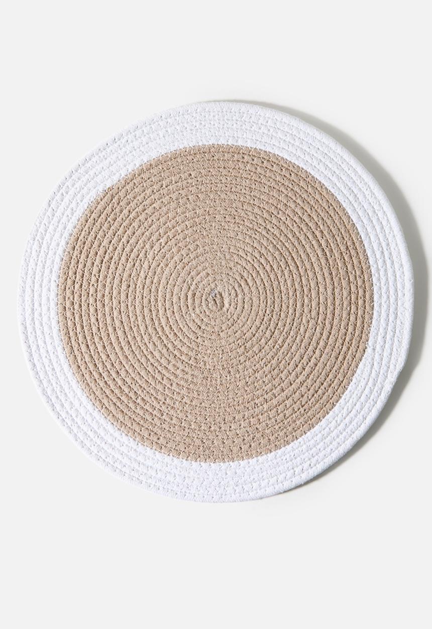 Sixth Floor - Cotton Boarder Placemats Set 4 - Natural