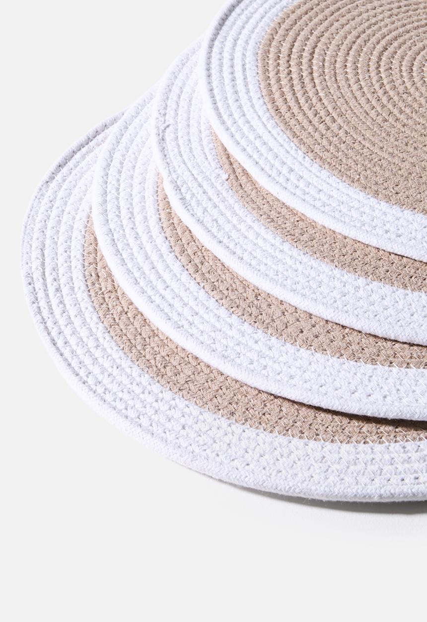 Sixth Floor - Cotton Boarder Placemats Set 4 - Natural