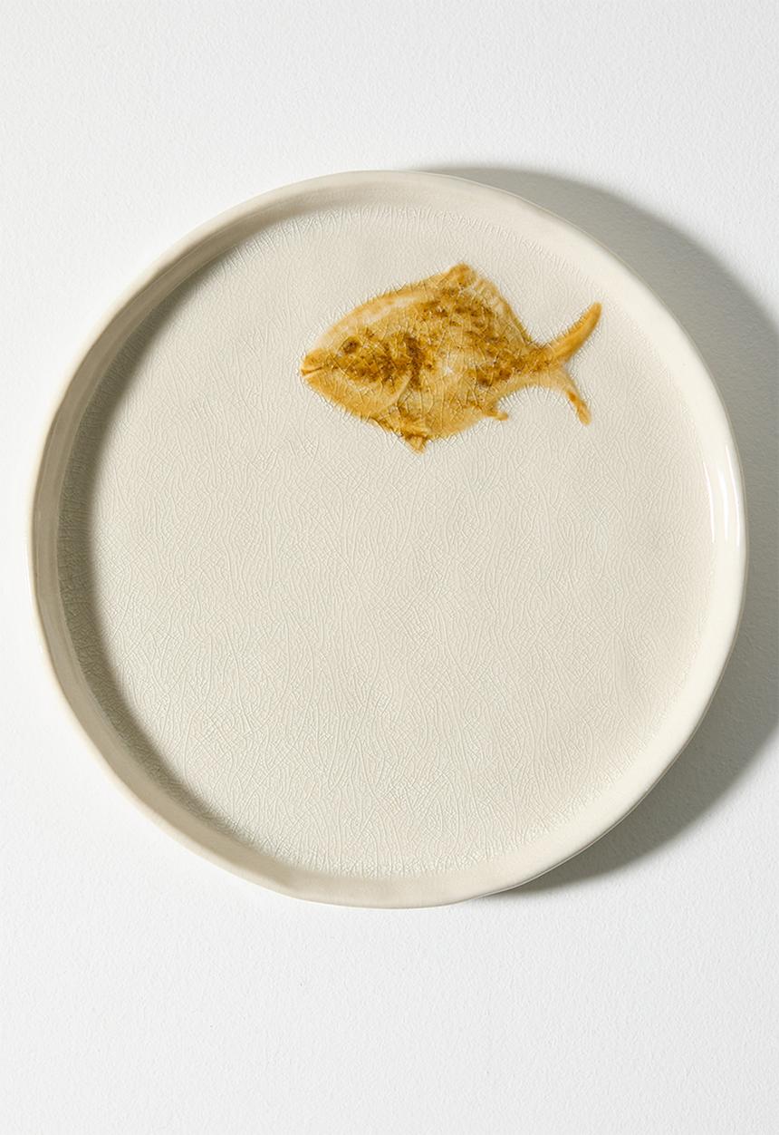 Sixth Floor - Stoneware Fish Side Plate - Natural