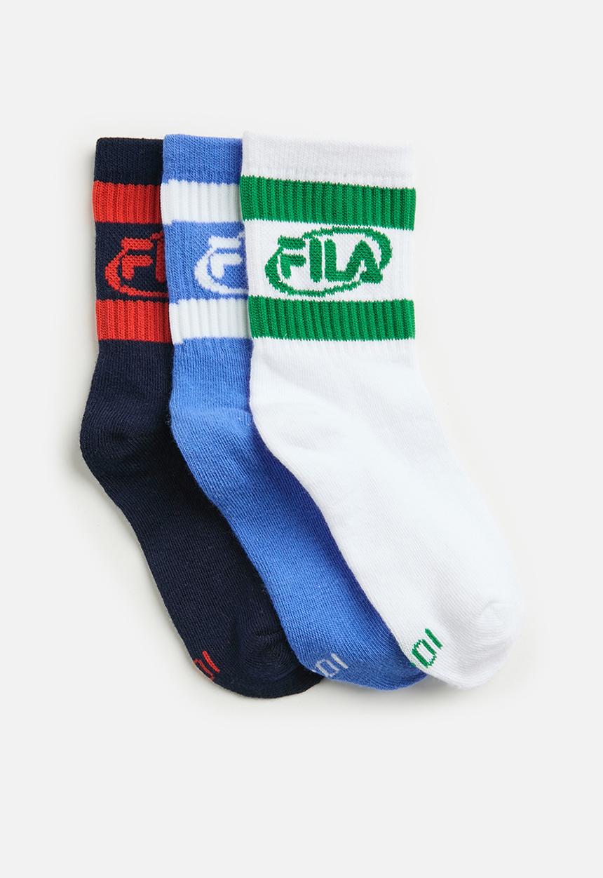 FILA - Revel Three Quarter Sock - Fila Blue/ White/ Strong Blue
