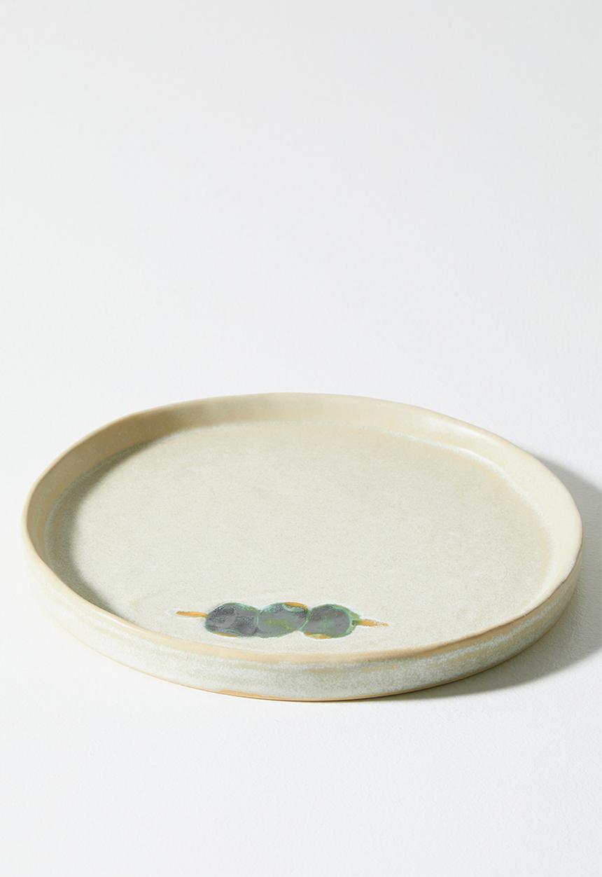 Sixth Floor - Stoneware Olive Side Plate - Natural
