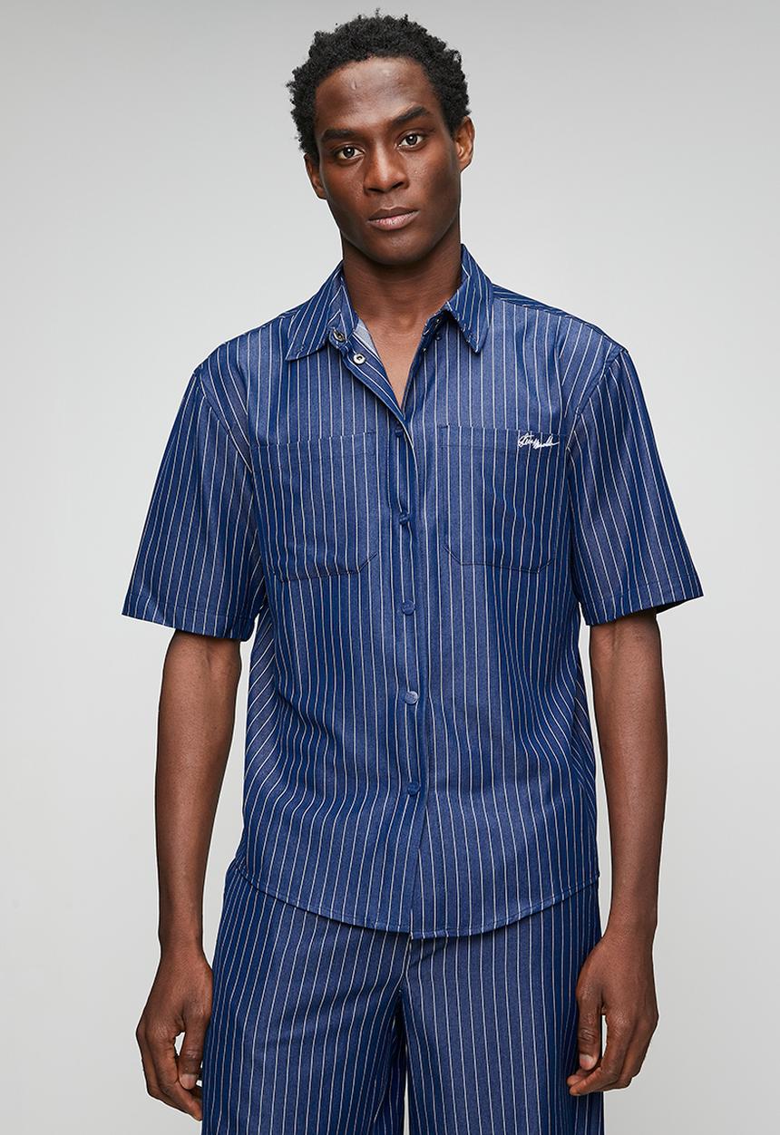 Steve Madden - Peter Pin Stripe Shirt - Navy Pin Stripe