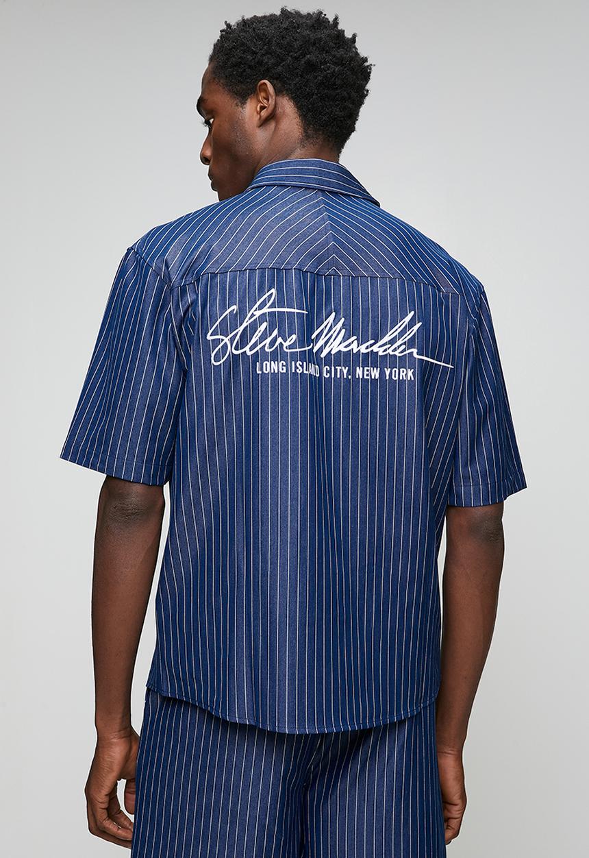 Steve Madden - Peter Pin Stripe Shirt - Navy Pin Stripe