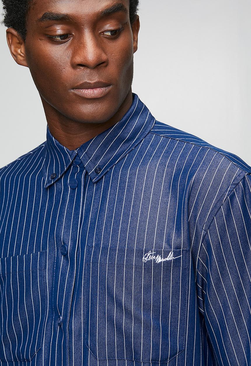 Steve Madden - Peter Pin Stripe Shirt - Navy Pin Stripe