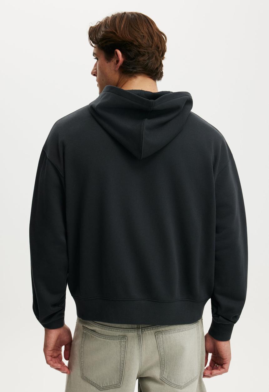 Cotton On - Zip Up Hoodie - Washed Black