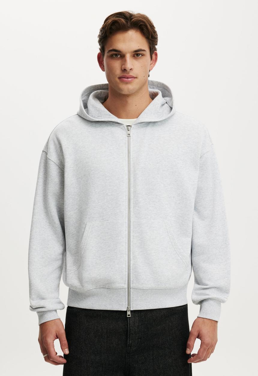 Cotton On - Zip Up Hoodie - Grey Marle