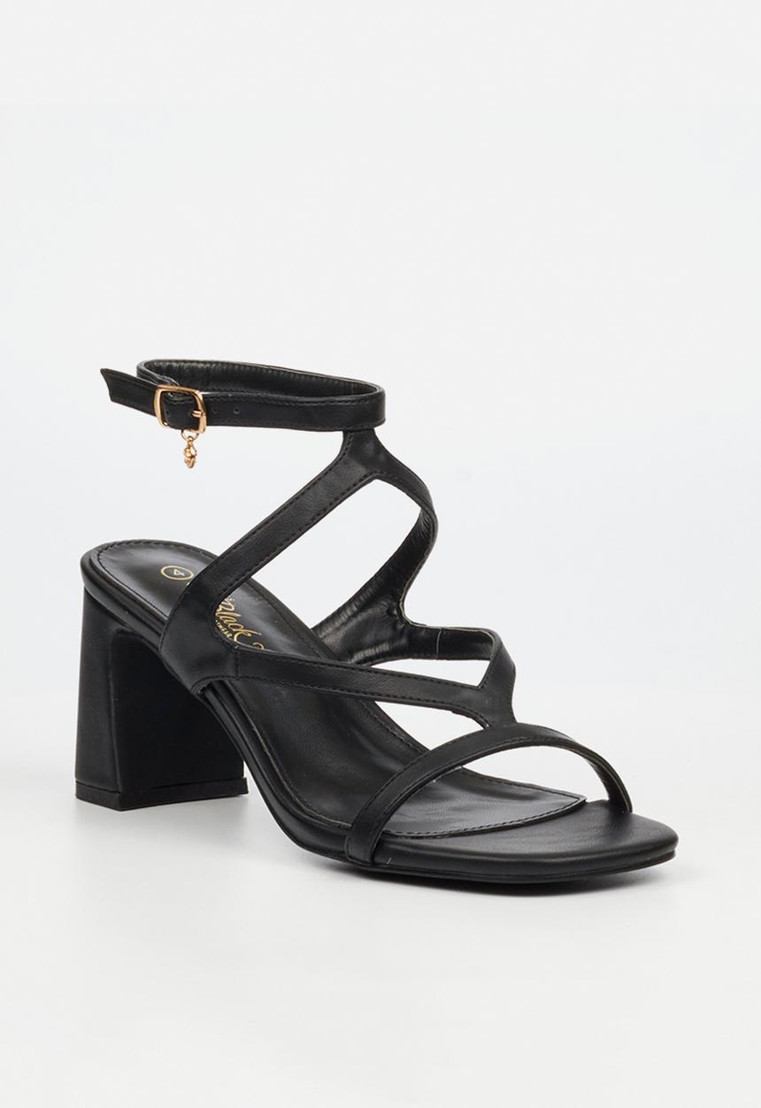 Miss Black - Lenor 2 strappy block heel - black