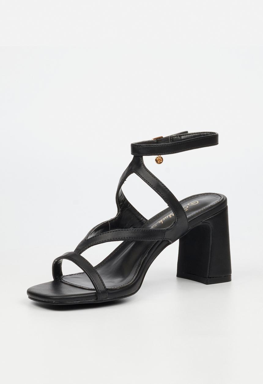 Miss Black - Lenor 2 strappy block heel - black