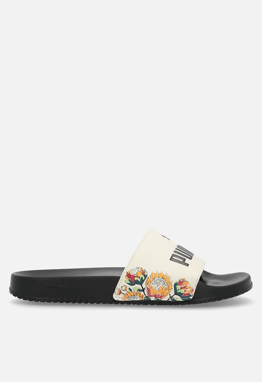 PUMA - Poolcat 2.0 Botanic Slide Wns ZADP -  Black/Alpine Snow/Bright Papaya