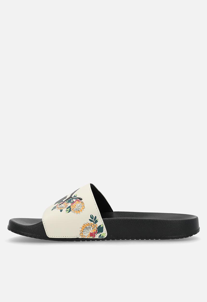 PUMA - Poolcat 2.0 Botanic Slide Wns ZADP -  Black/Alpine Snow/Bright Papaya
