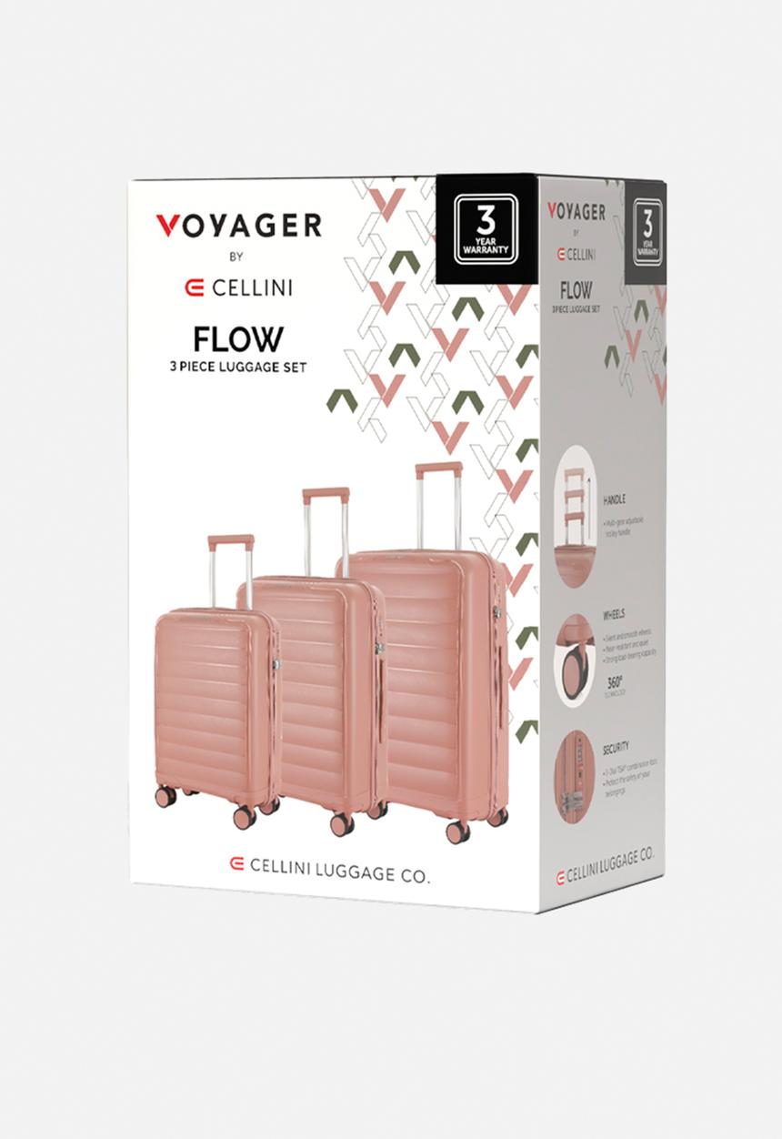 Voyager - Voyager Getaway 411 3 Piece Luggage Set - Pink