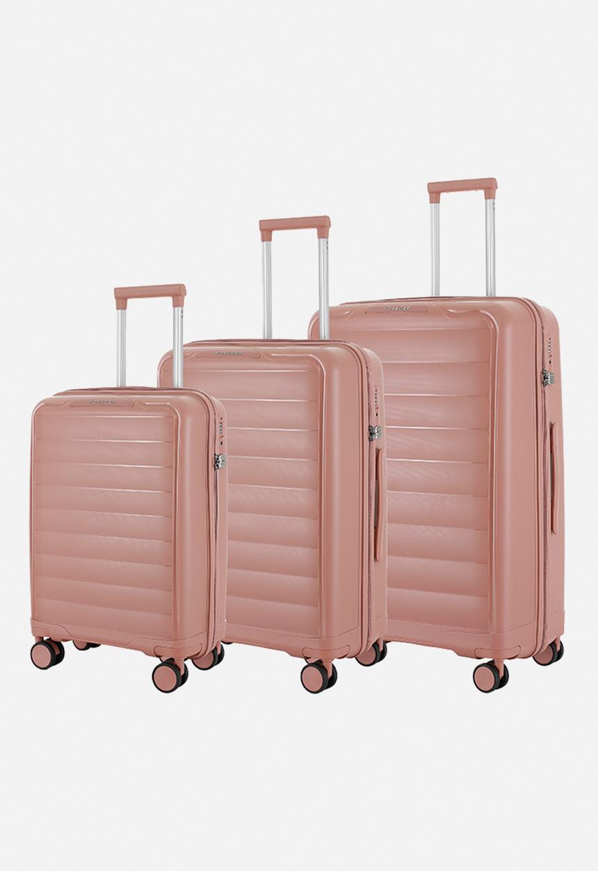 Voyager - Voyager Getaway 411 3 Piece Luggage Set - Pink