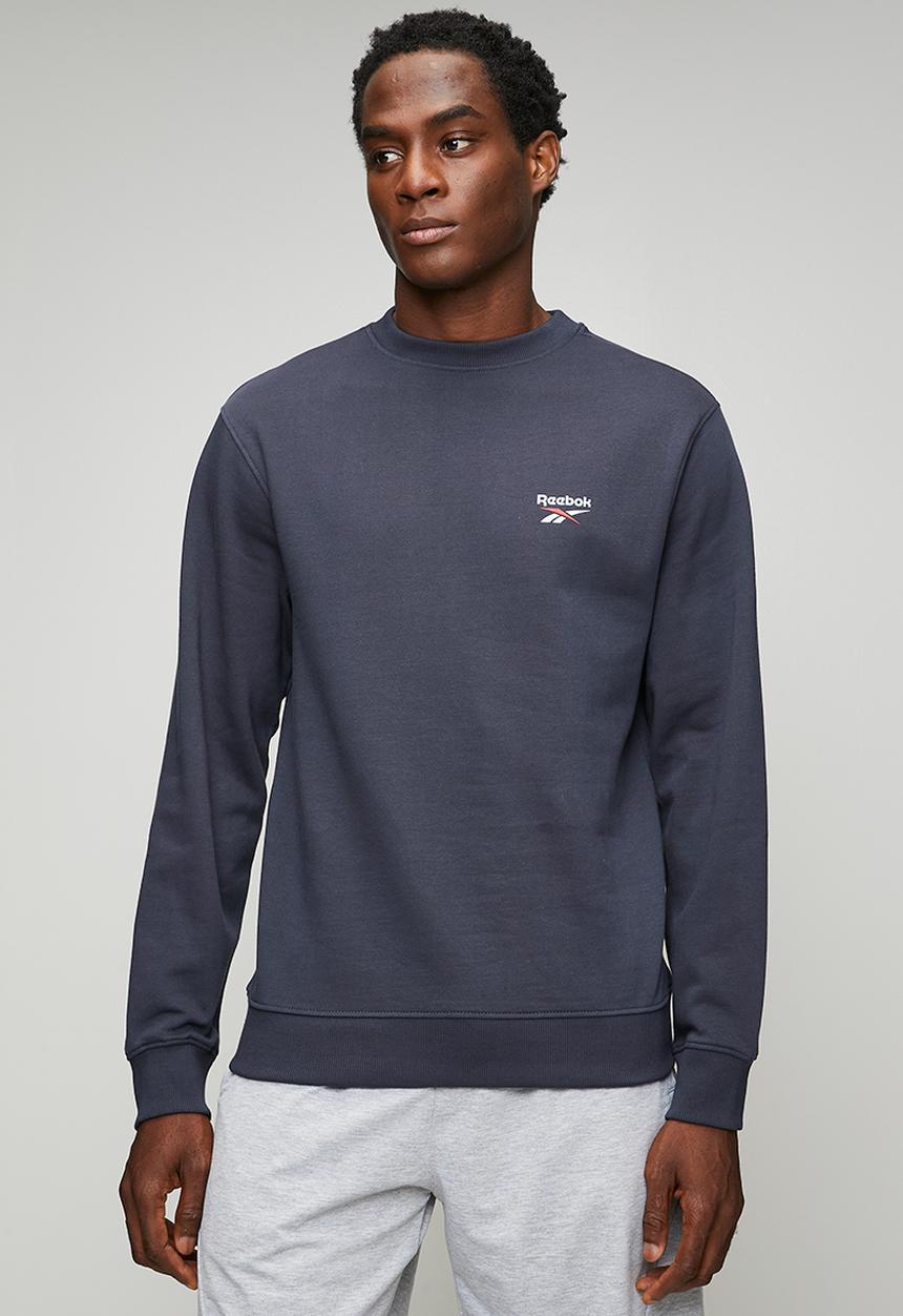Reebok - ID small logo crew sweatshirt - vector navy