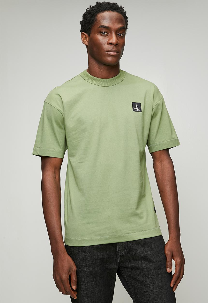 POLO - Mens pjc overdyed logo tee - green