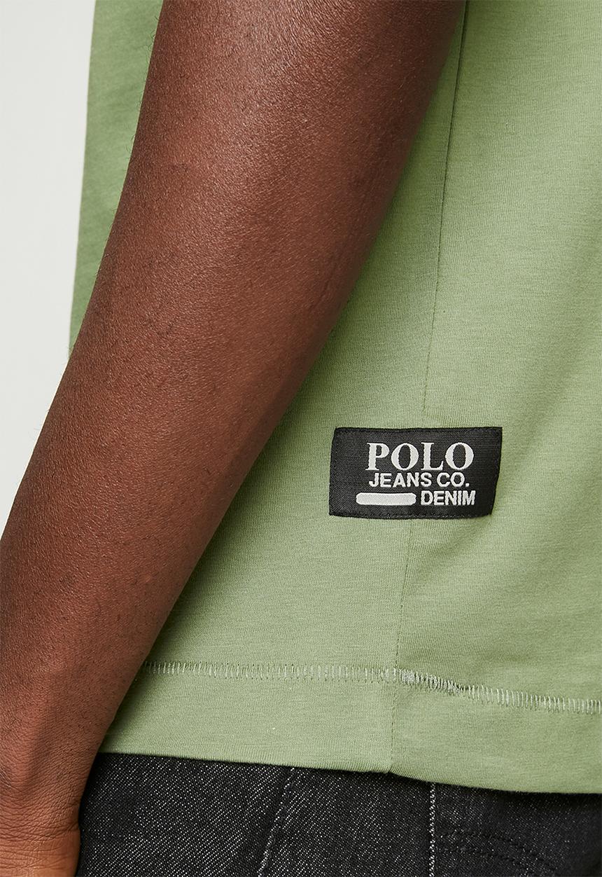 POLO - Mens pjc overdyed logo tee - green