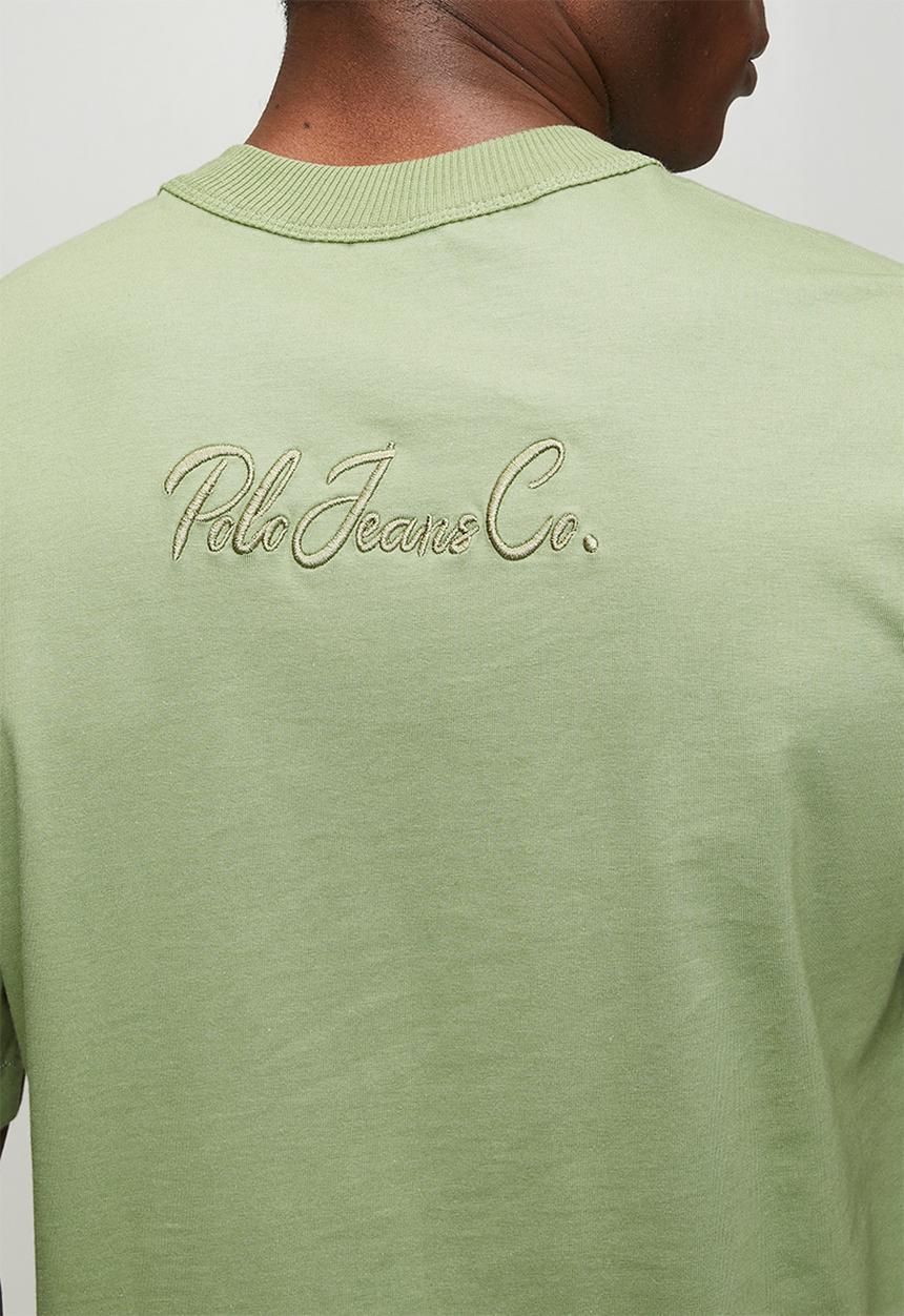 POLO - Mens pjc overdyed logo tee - green